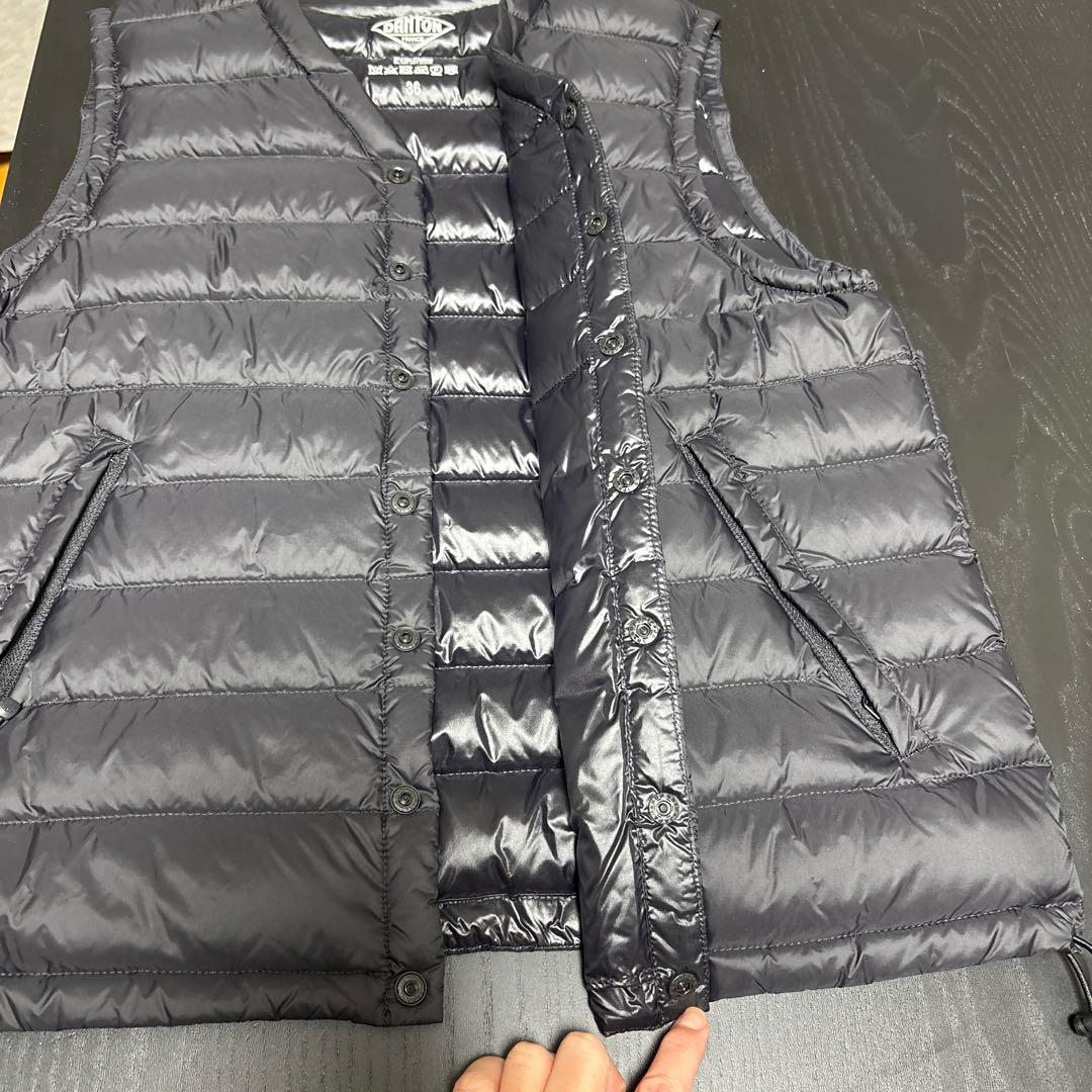 【美品】DANTON ダントン インナー ダウンベスト 36ブラック