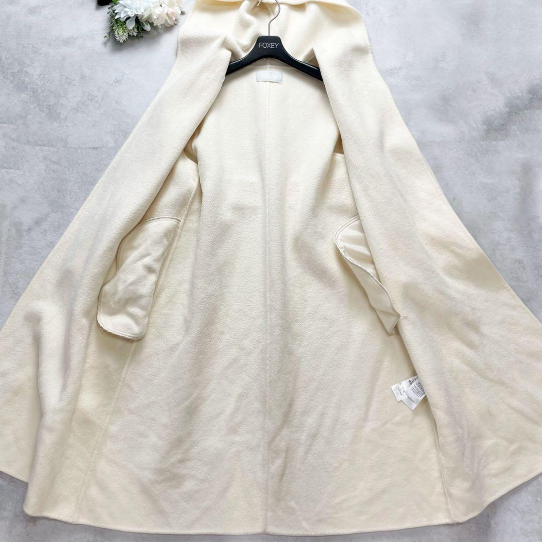 高級感✨セルフォード ロングコート フード リバーコート アイボリー 36 S