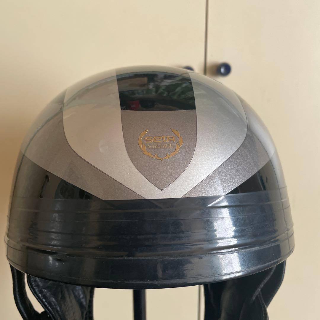 SETAハーフヘルメットレザーマスク　クノー工業　旧車　ヴィンテージ　昭和