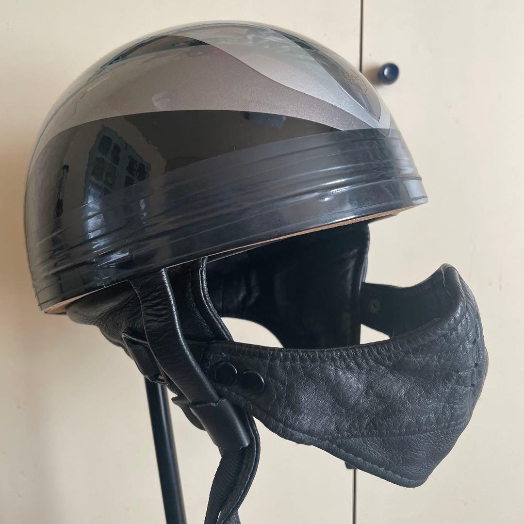 SETAハーフヘルメットレザーマスク　クノー工業　旧車　ヴィンテージ　昭和