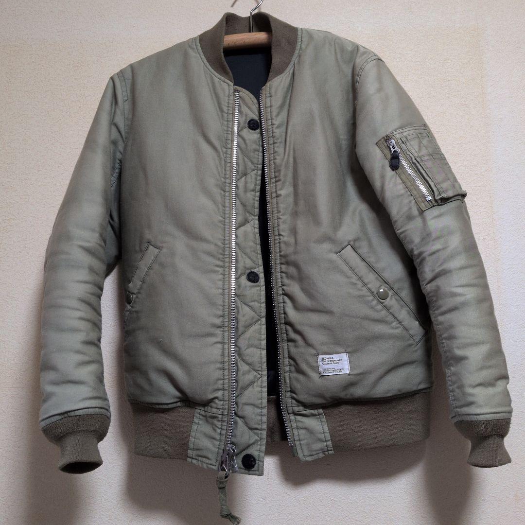 ベドウィンBEDWINリバーシブル MA-1ジャケット カーキサイズ3