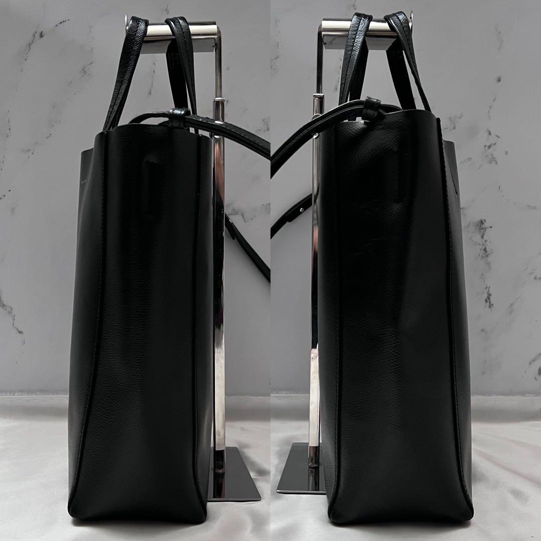 ◇袋付き極美品◇セリーヌ　バーティカルカバスモール　旧ロゴ　ブラック　レザー