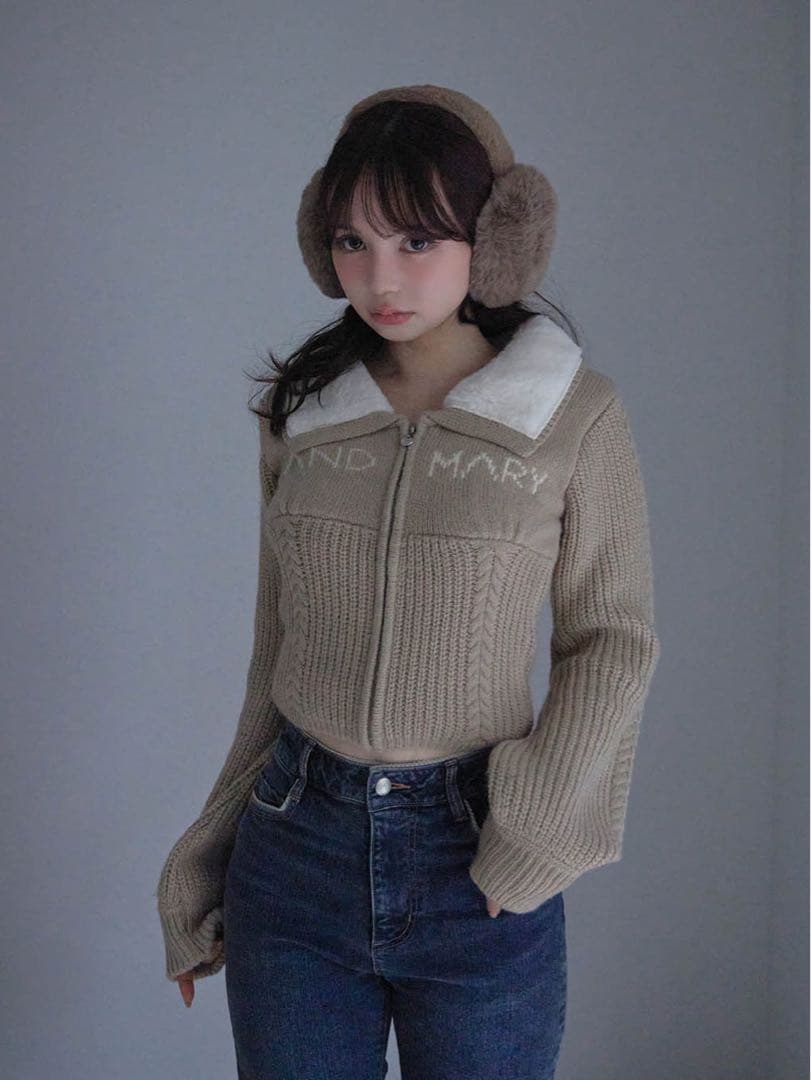 ジャケット・アウター andmary Mary logo zip tops