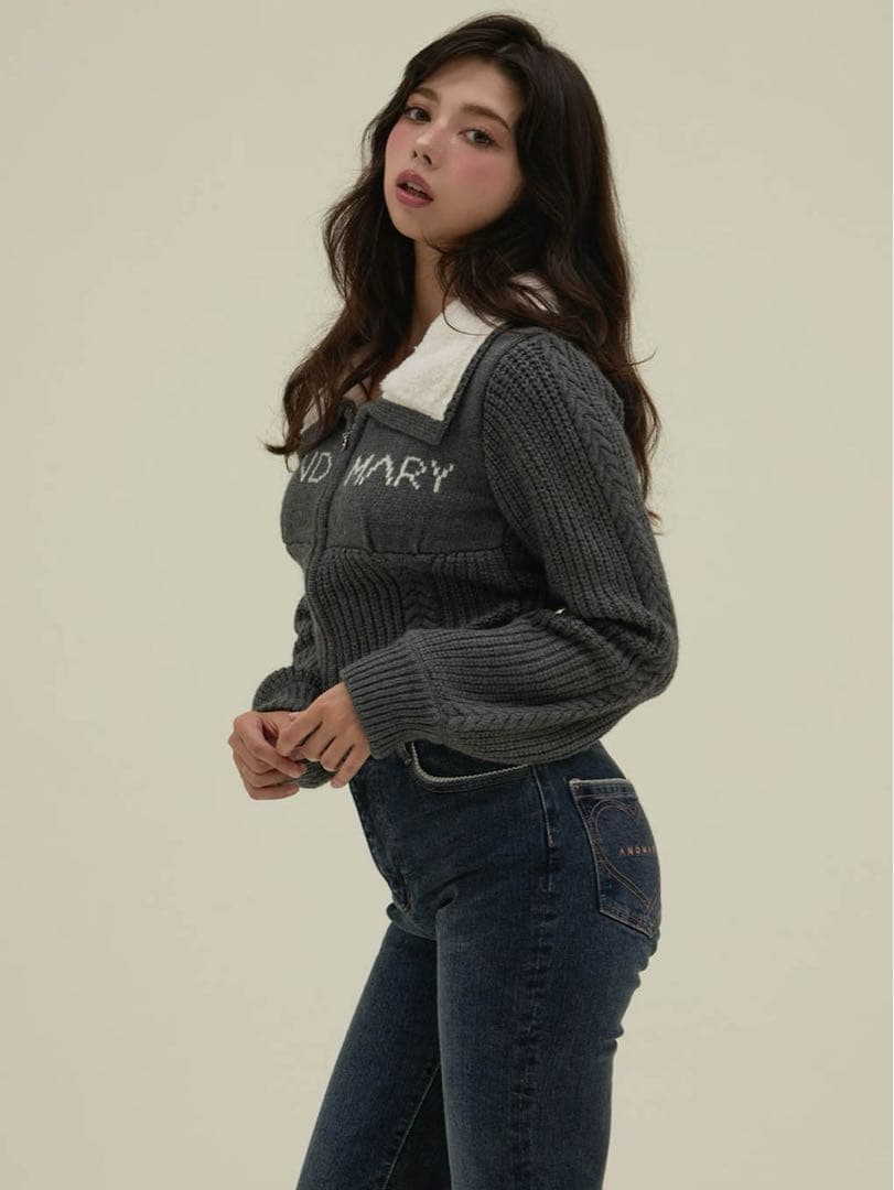 ジャケット・アウター andmary Mary logo zip tops