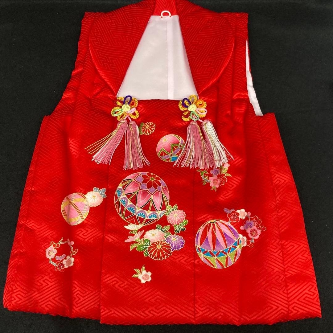 七五三 正絹　被布コート　赤　3歳⭐︎