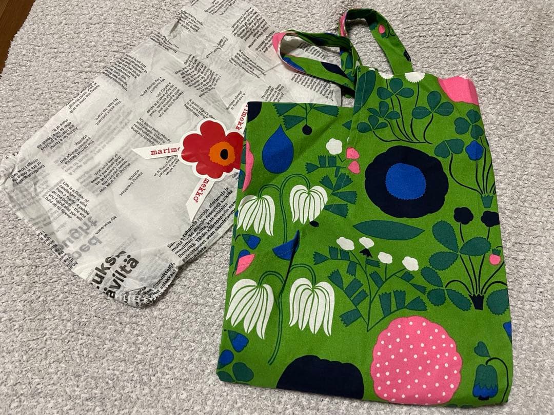 marimekko マリメッコ エプロン　グリーン