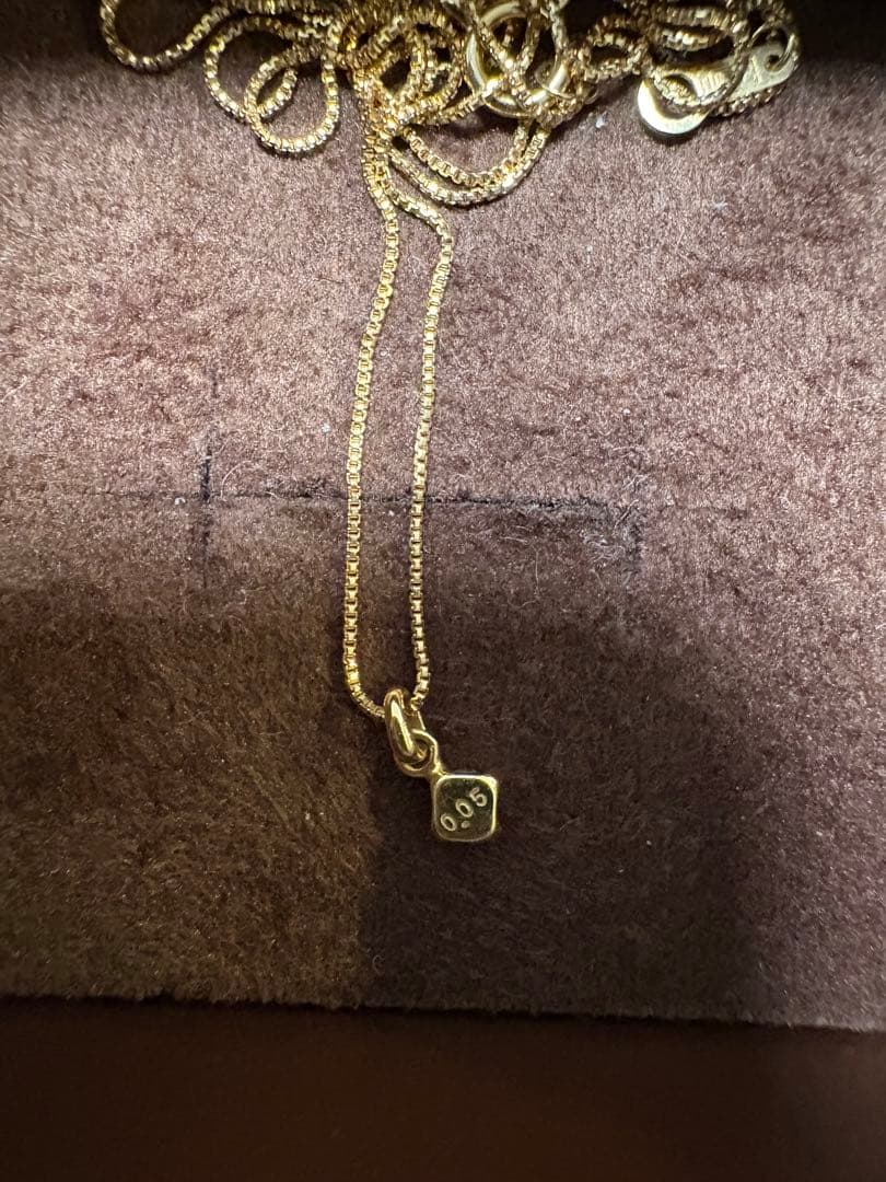 ※箱無し※ 廃盤　agete 一粒ダイヤネックレス　ベネチアンチェーン