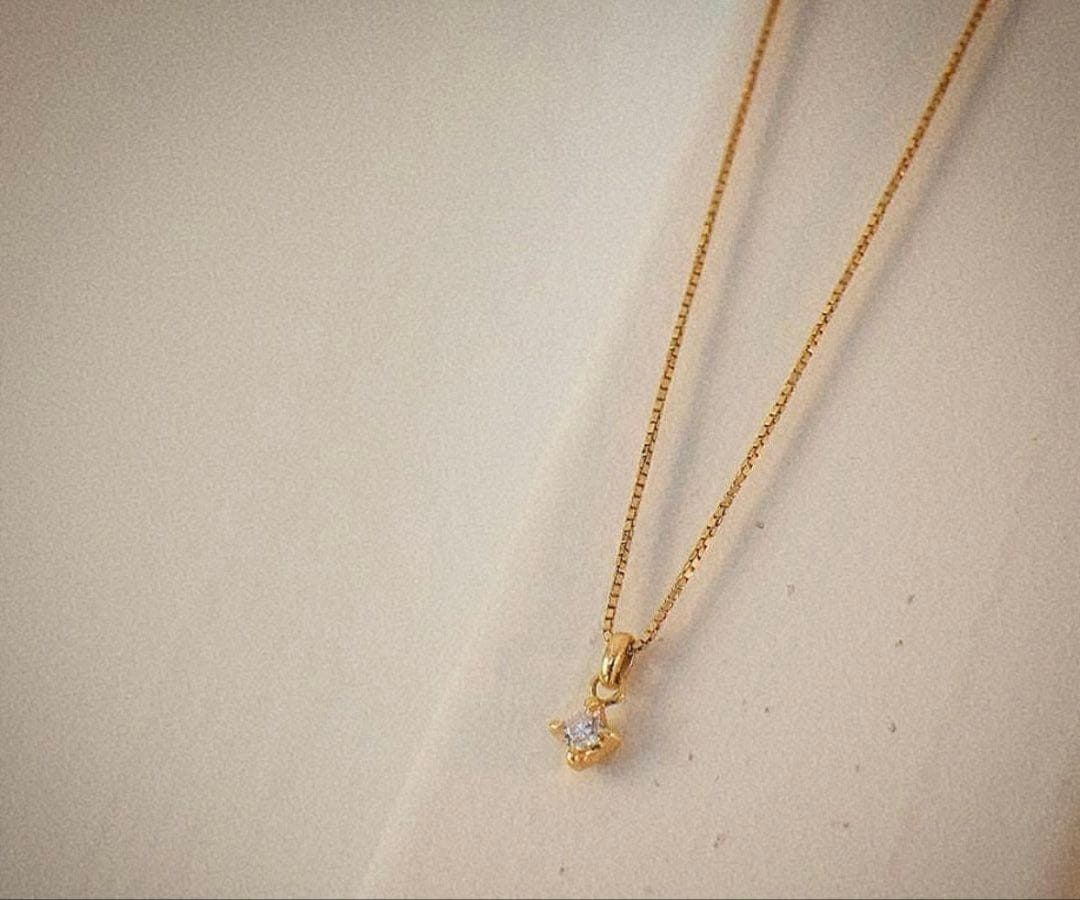 ※箱無し※ 廃盤　agete 一粒ダイヤネックレス　ベネチアンチェーン