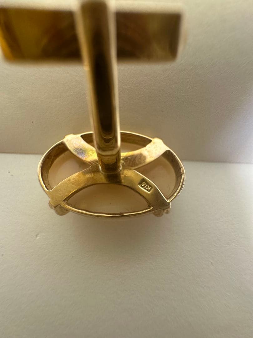 K18 桃珊瑚カフリンクス