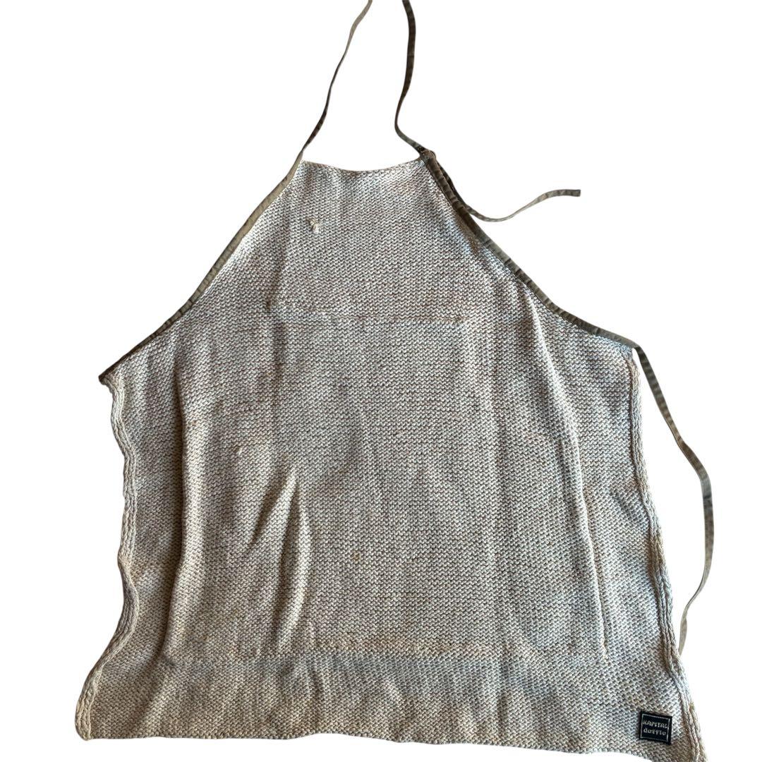 【希少】KAPITAL 綿麻ハンドニットエプロン　キナリ