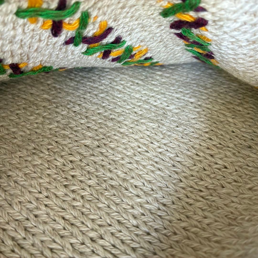 【希少】KAPITAL 綿麻ハンドニットエプロン　キナリ