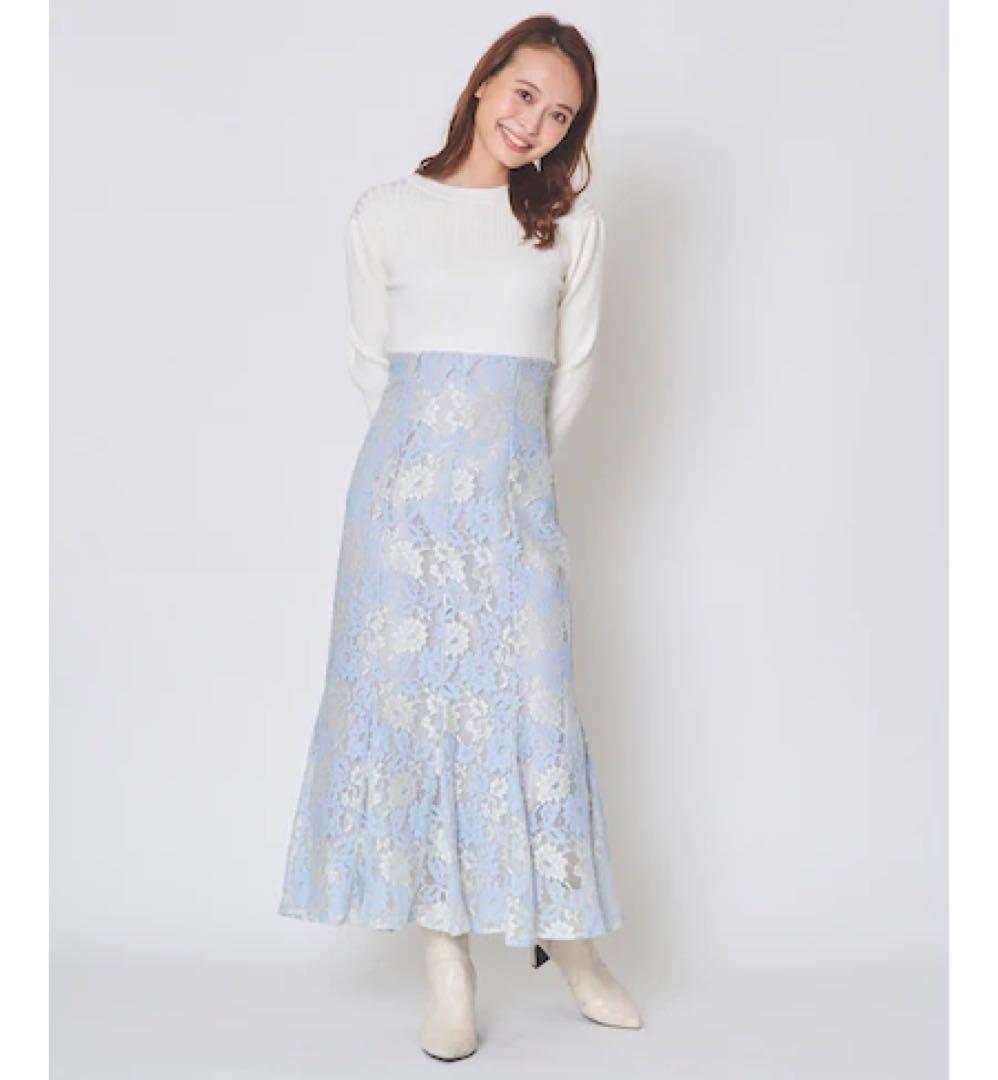 専用 And couture❤︎ニットドッキングレースワンピース