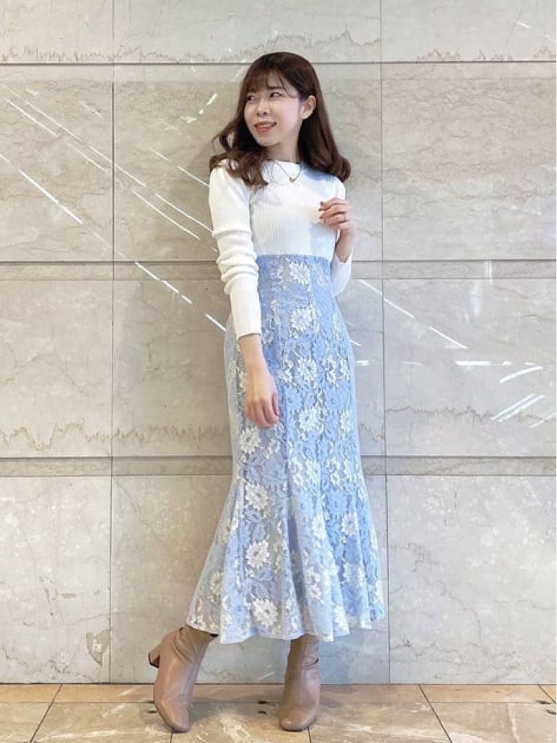 専用 And couture❤︎ニットドッキングレースワンピース