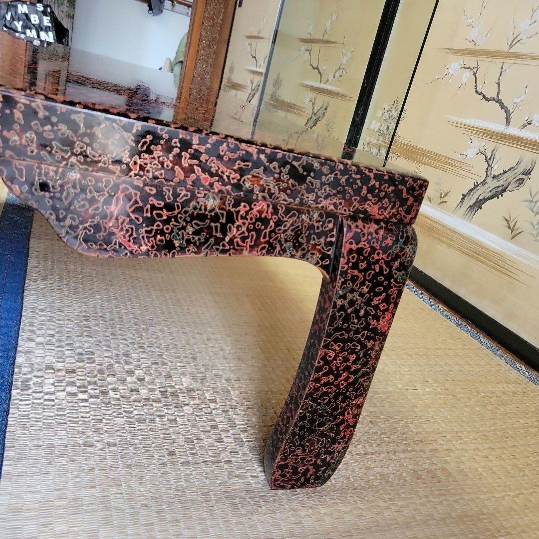 津軽塗 座卓 ガラス板付き