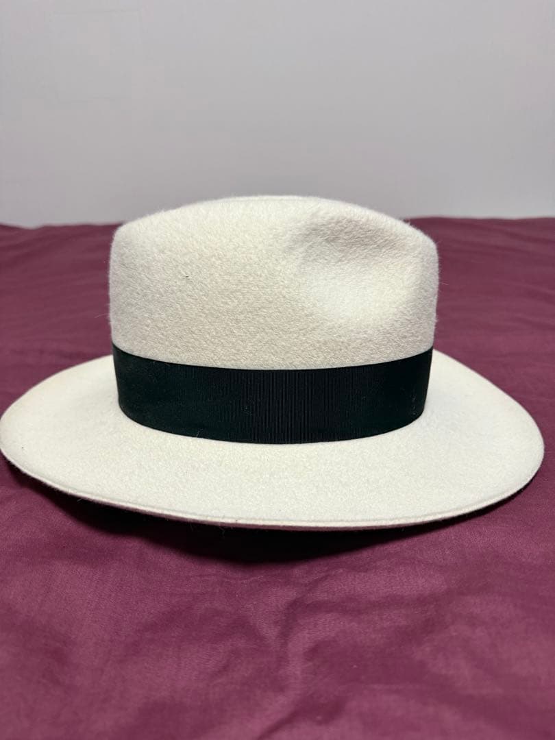 小*す様 WACKO MARIA ホワイトフェルトハット ブラックリボン