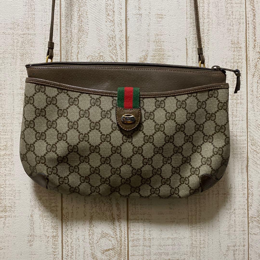 ミナミGUCCI シェリーライン ショルダーバッグ 内側難あり