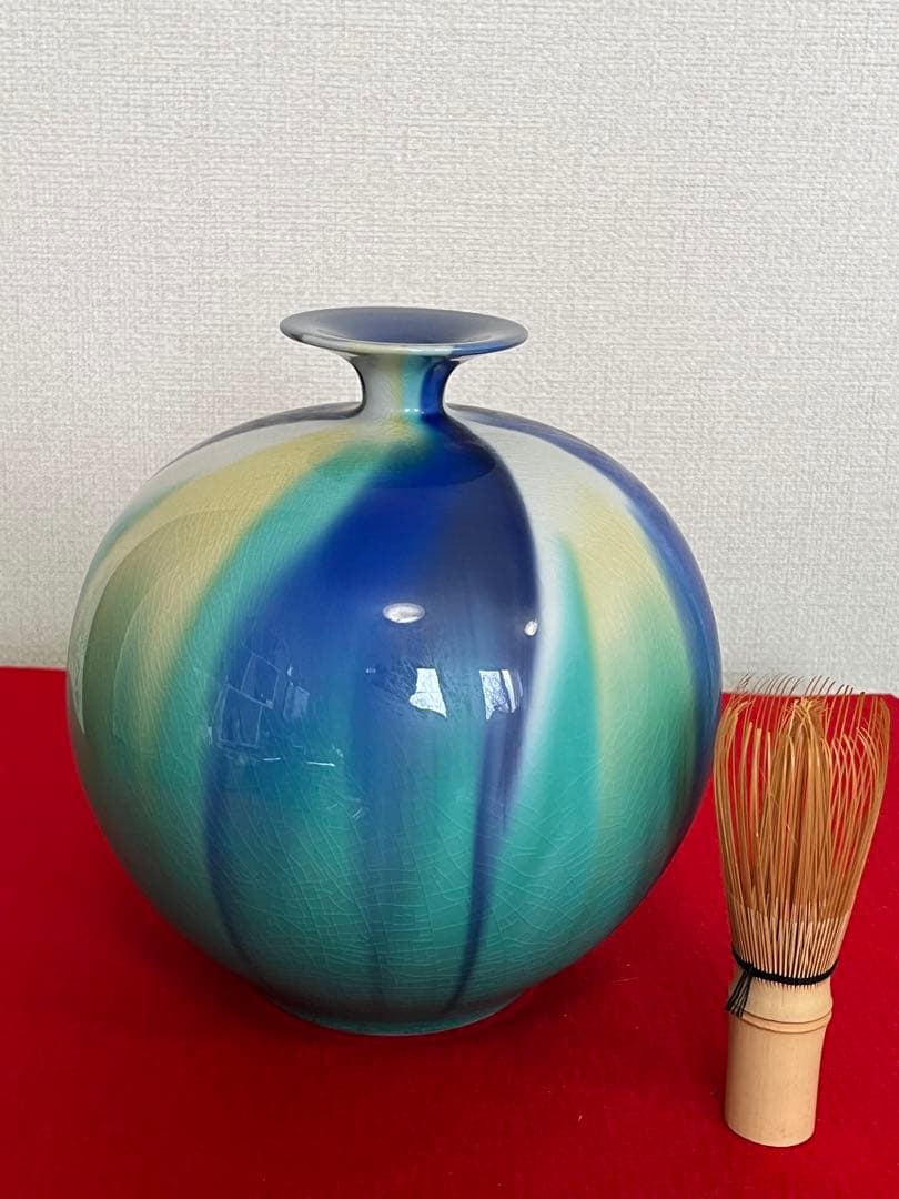 四代 徳田八十吉 襲名記念作品 彩釉 三彩壷『彩光』管理T238