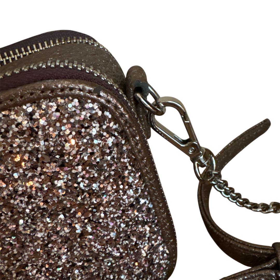 極美品 DIANA グリッター ショルダーバッグ カメラバック チェーン ラメ