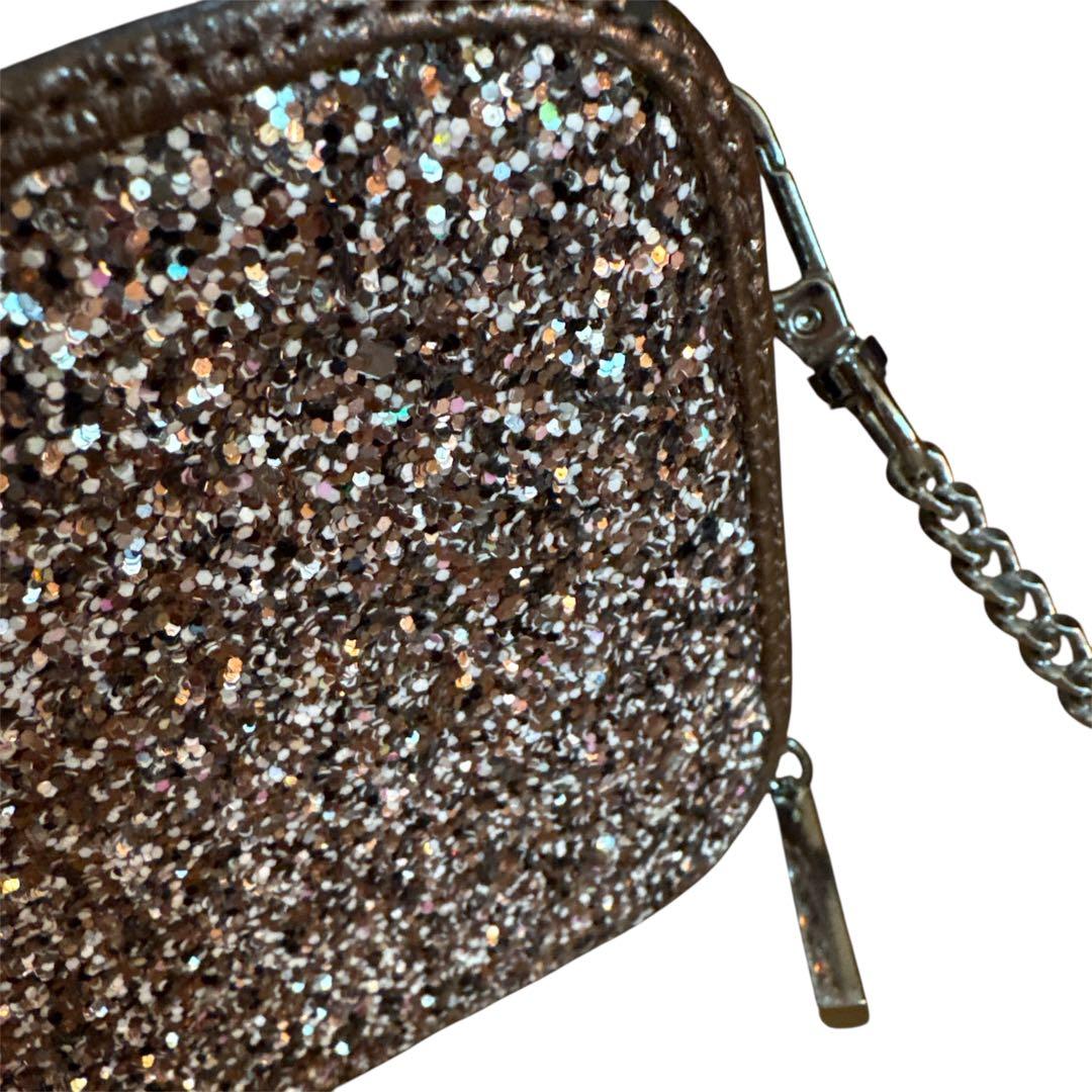 極美品 DIANA グリッター ショルダーバッグ カメラバック チェーン ラメ
