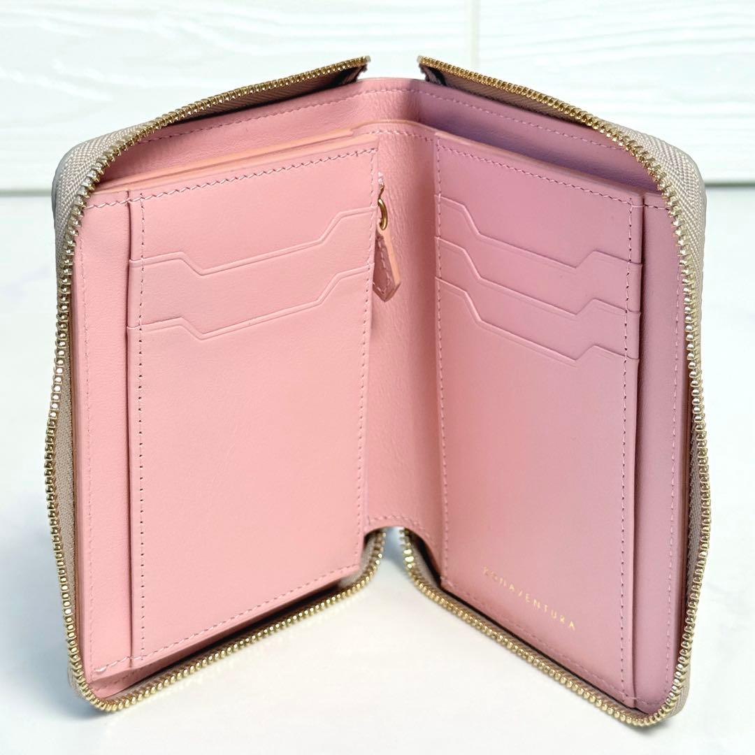 未使用級 BONAVENTURA ボナベンチュラ ラウンドジップ 二つ折り財布