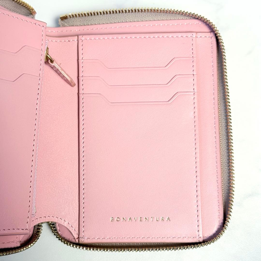 未使用級 BONAVENTURA ボナベンチュラ ラウンドジップ 二つ折り財布
