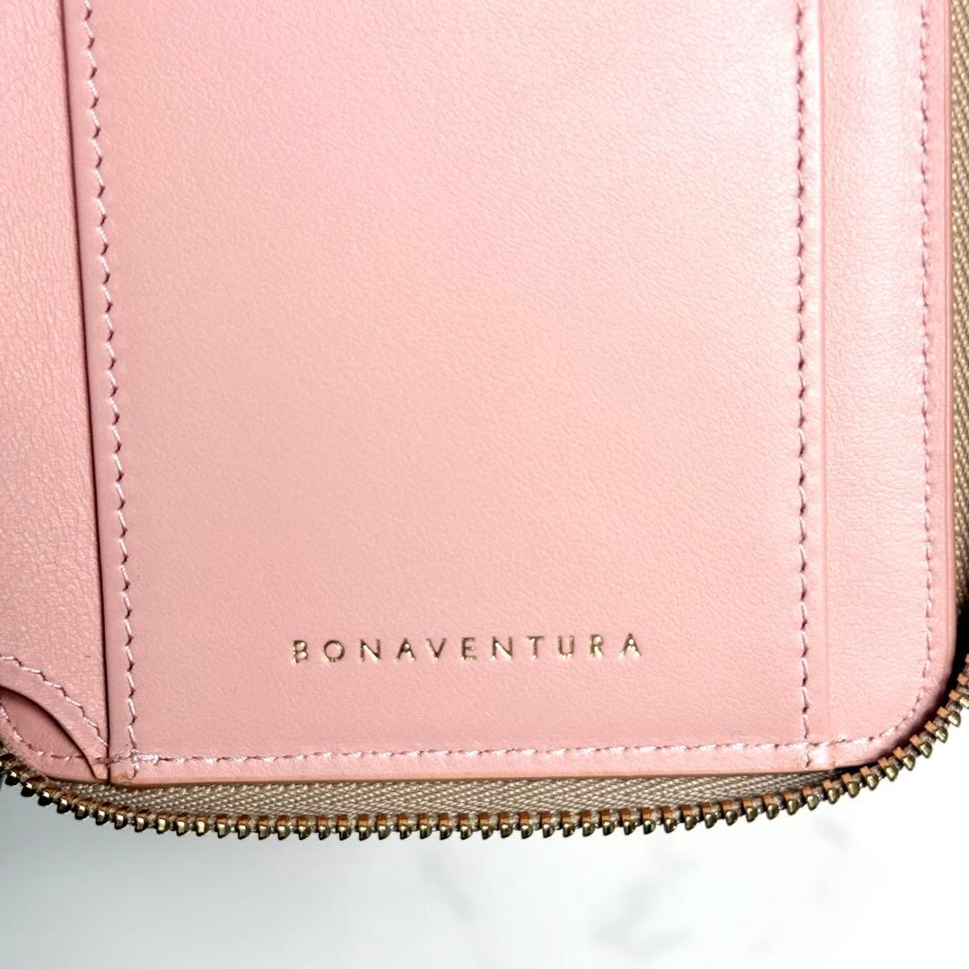 未使用級 BONAVENTURA ボナベンチュラ ラウンドジップ 二つ折り財布
