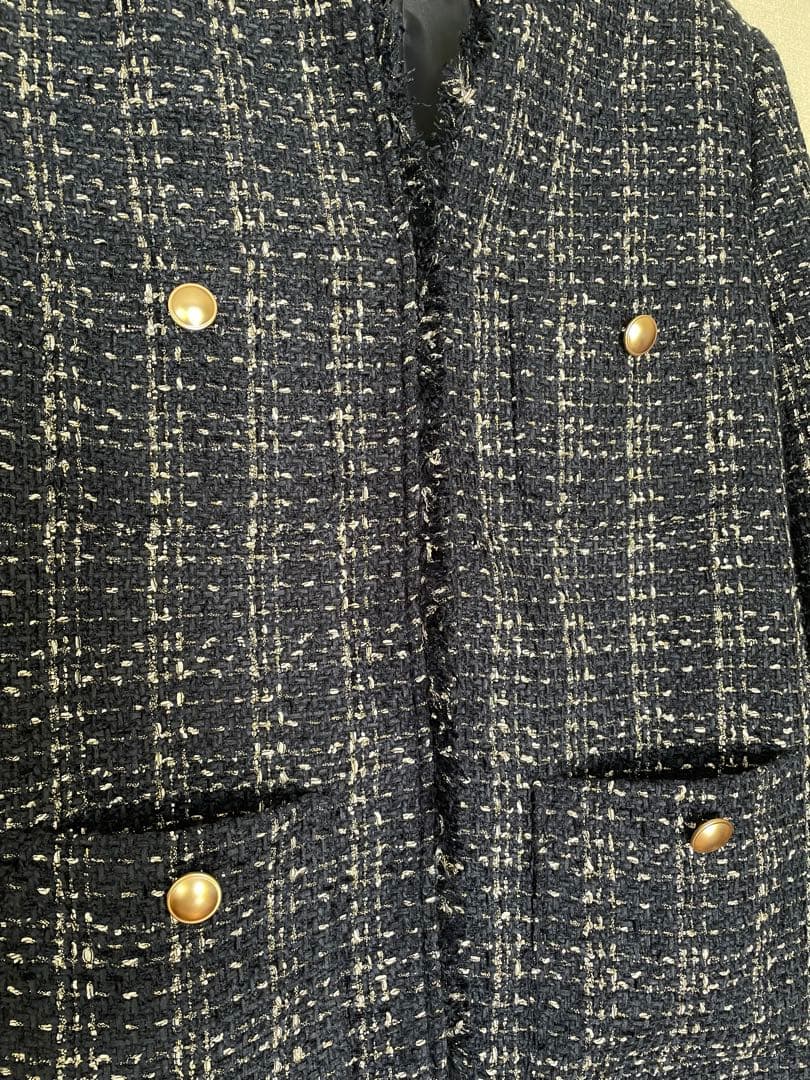 美品MICO COULIERラメチェックツィードジャケット2025ssノーリーズ