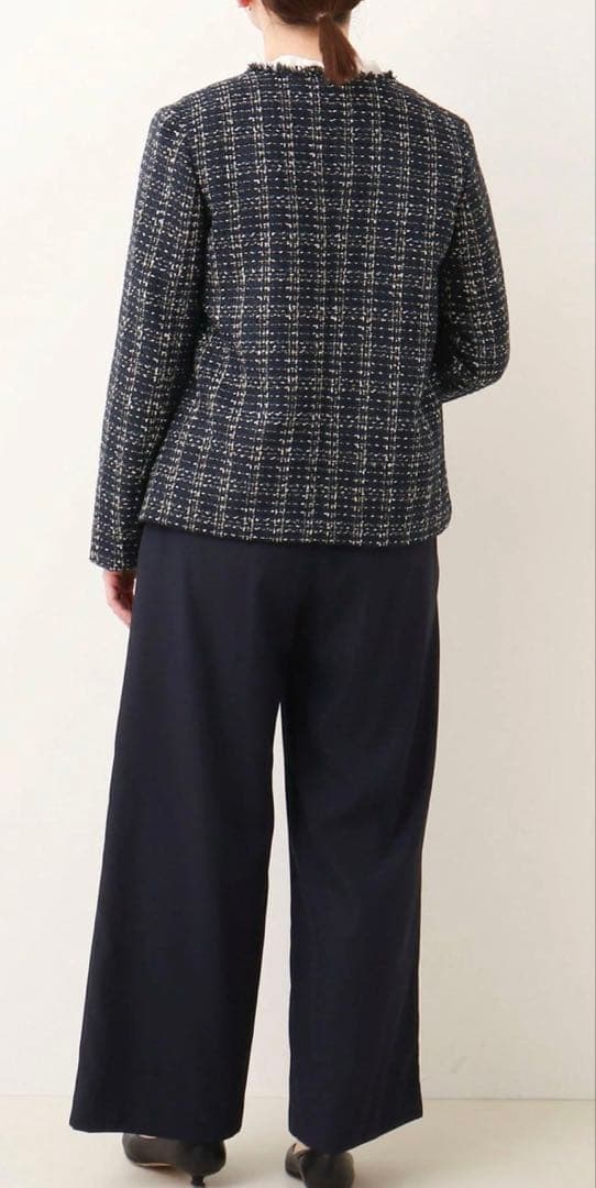 美品MICO COULIERラメチェックツィードジャケット2025ssノーリーズ