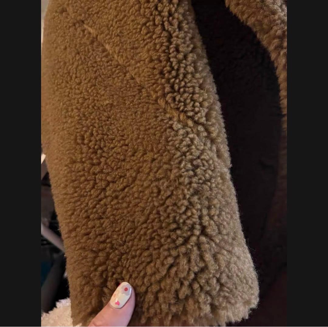 【camel】teddy lambswool coat