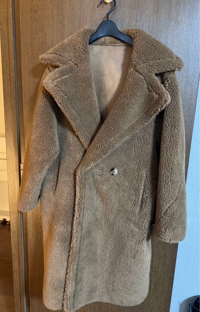 【camel】teddy lambswool coat