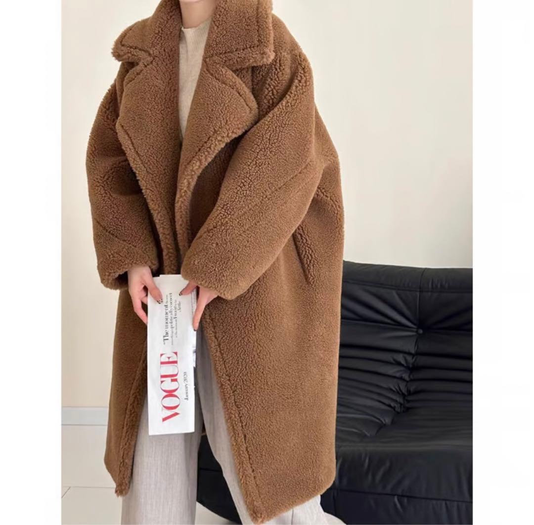 【camel】teddy lambswool coat