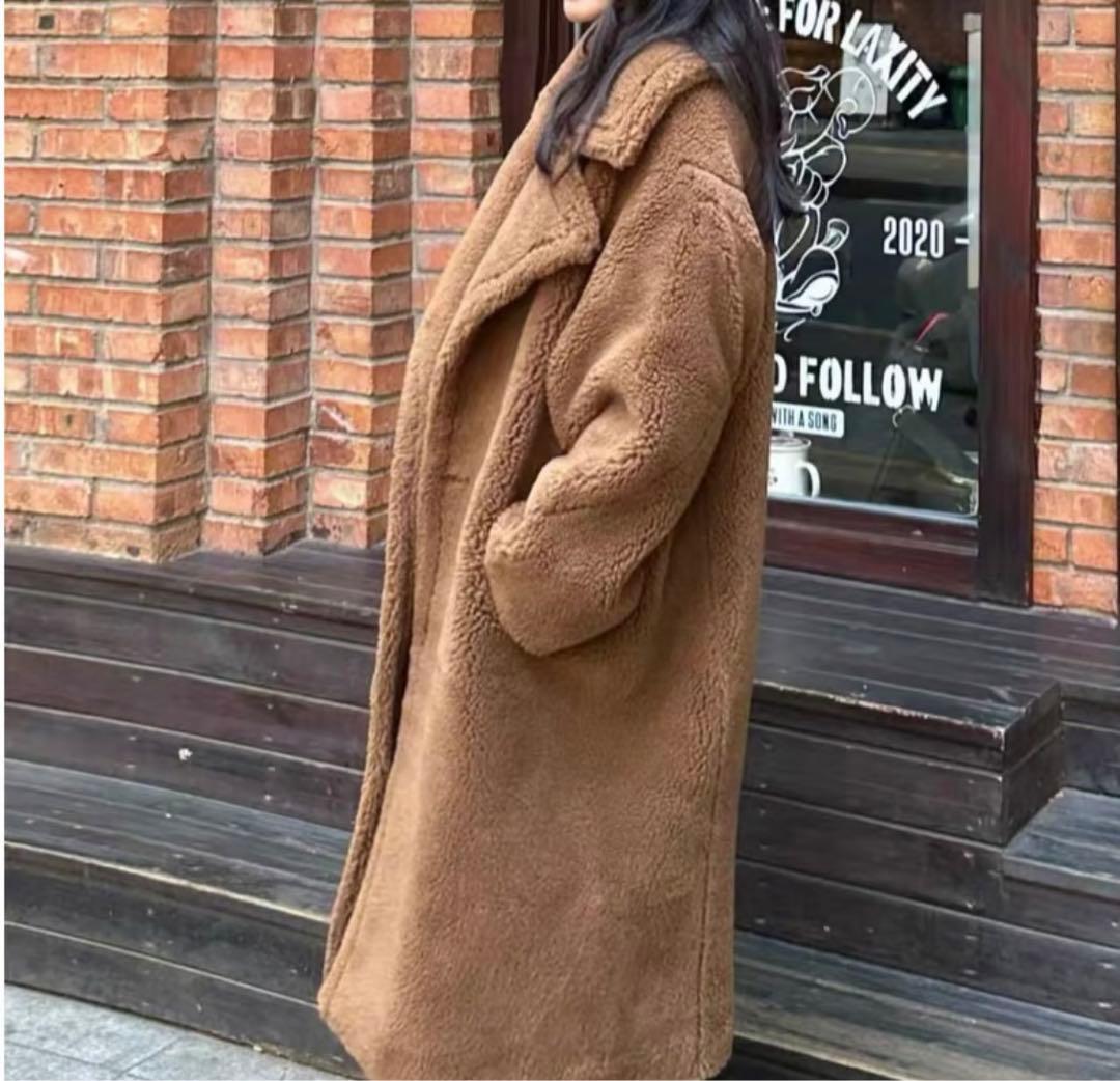 【camel】teddy lambswool coat