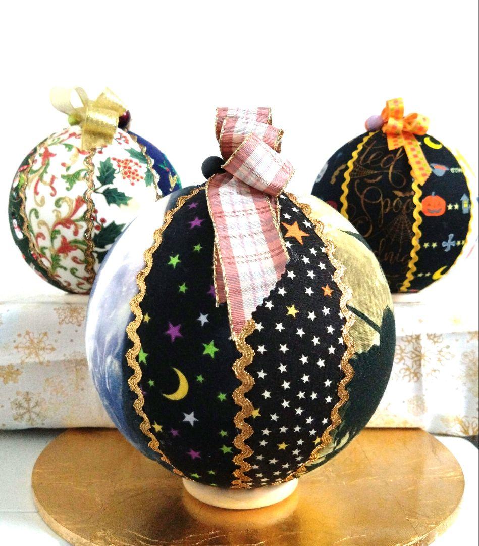 はな 手毬 手鞠 てまり 刺繍 ハロウィン２点 刺繍クリスマス１点