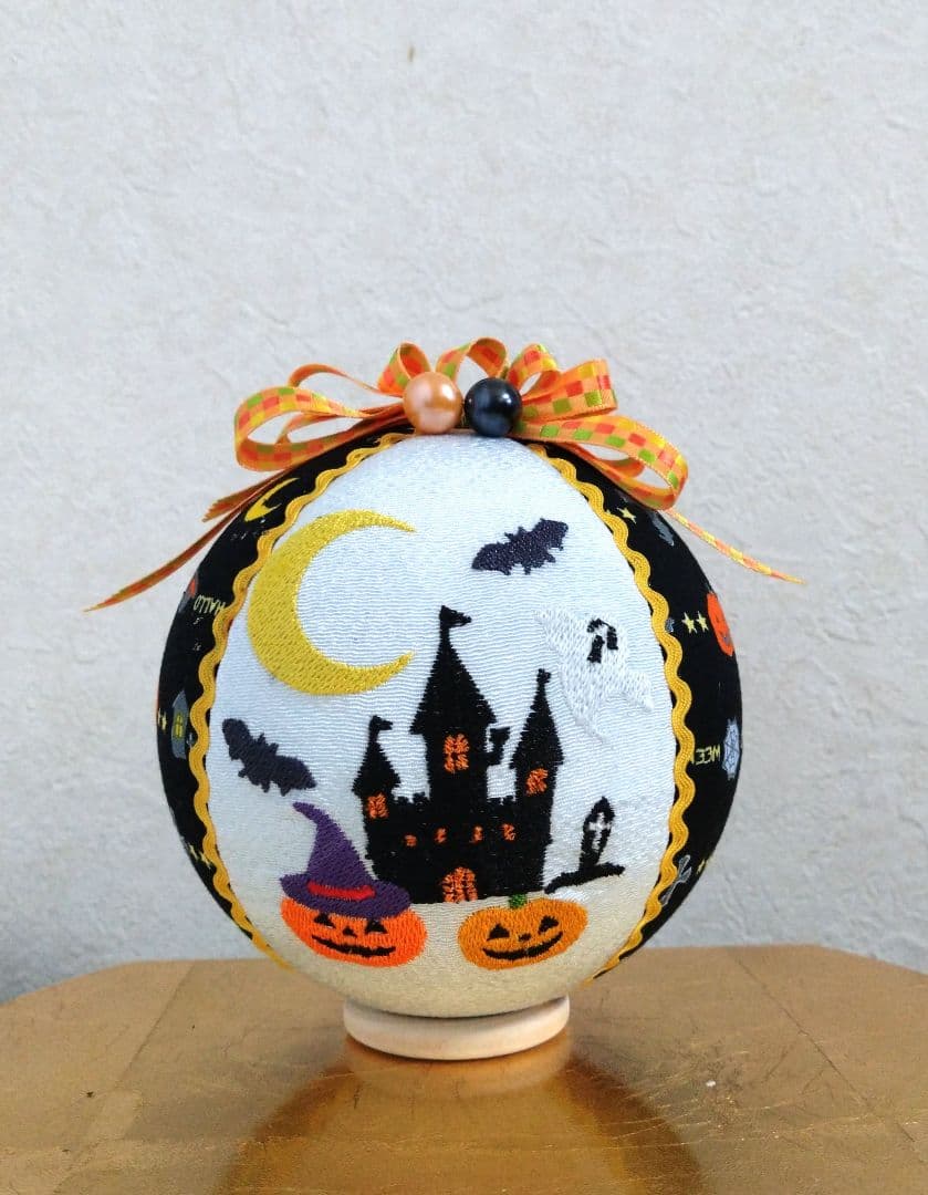はな 手毬 手鞠 てまり 刺繍 ハロウィン２点 刺繍クリスマス１点