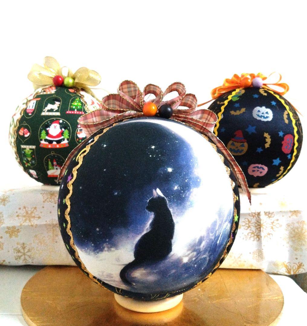 はな 手毬 手鞠 てまり 刺繍 ハロウィン２点 刺繍クリスマス１点