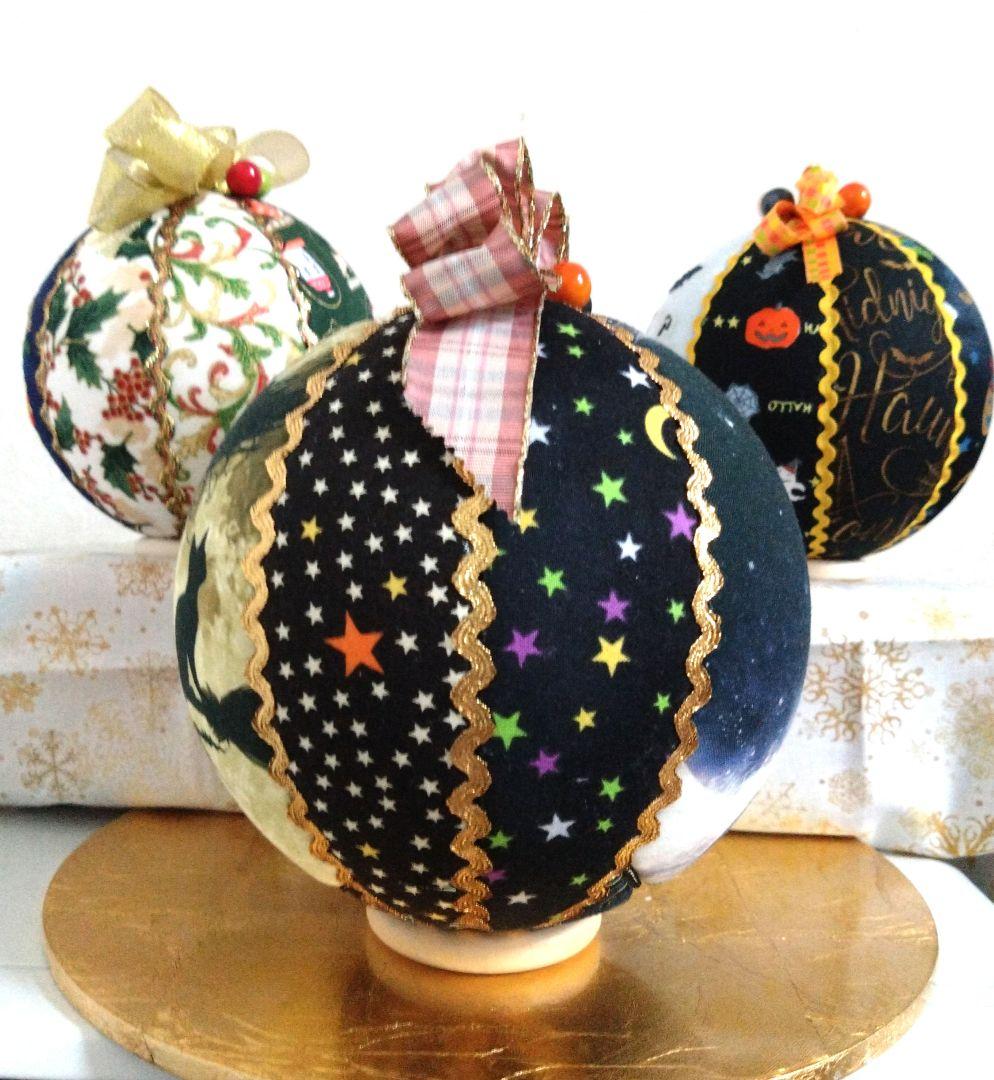 はな 手毬 手鞠 てまり 刺繍 ハロウィン２点 刺繍クリスマス１点