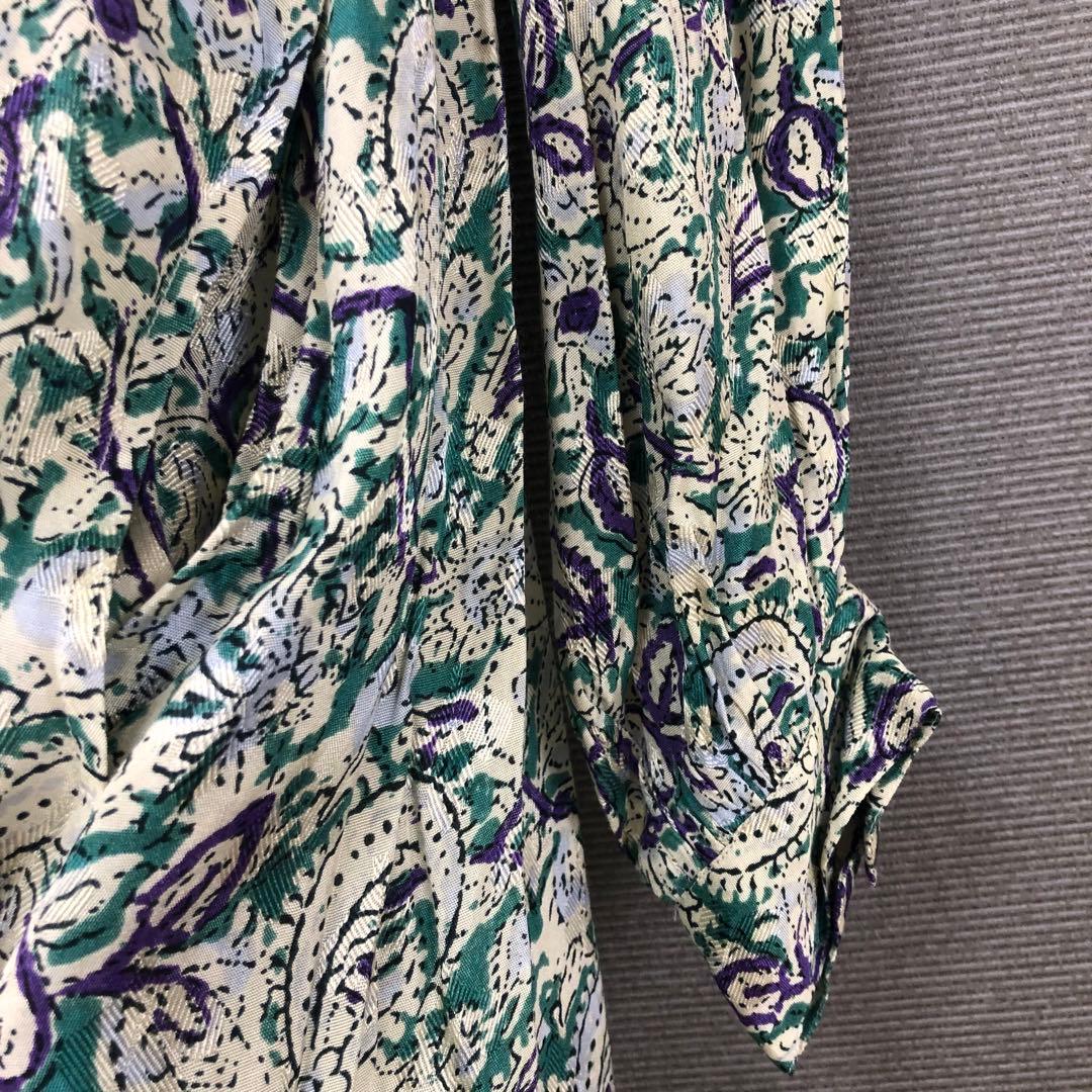 未使用品 ヌキテパ レーヨン ペイズリープリント キルティングドレス ブルー