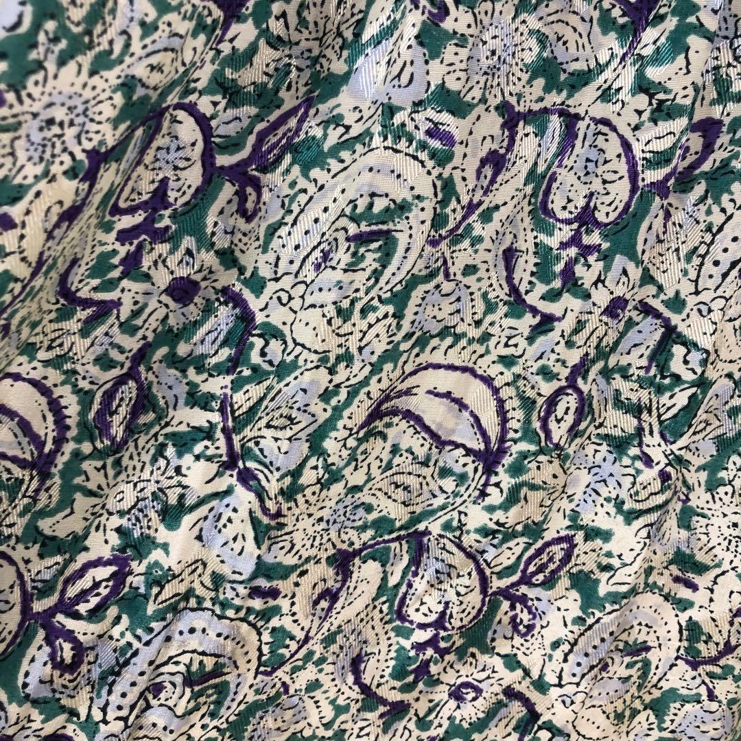 未使用品 ヌキテパ レーヨン ペイズリープリント キルティングドレス ブルー