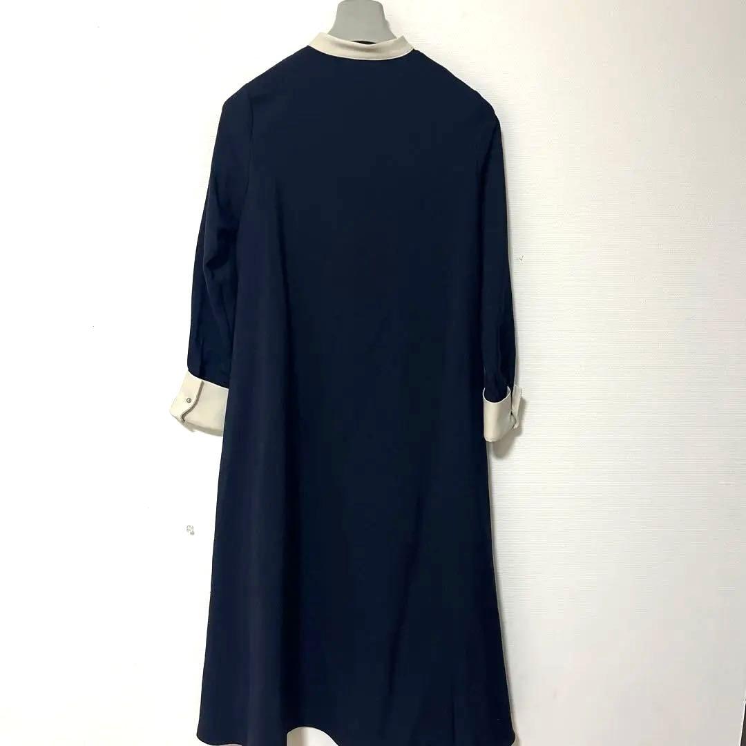 ✨美品SHIPS any ダブルクロスＡライン シャツワンピース