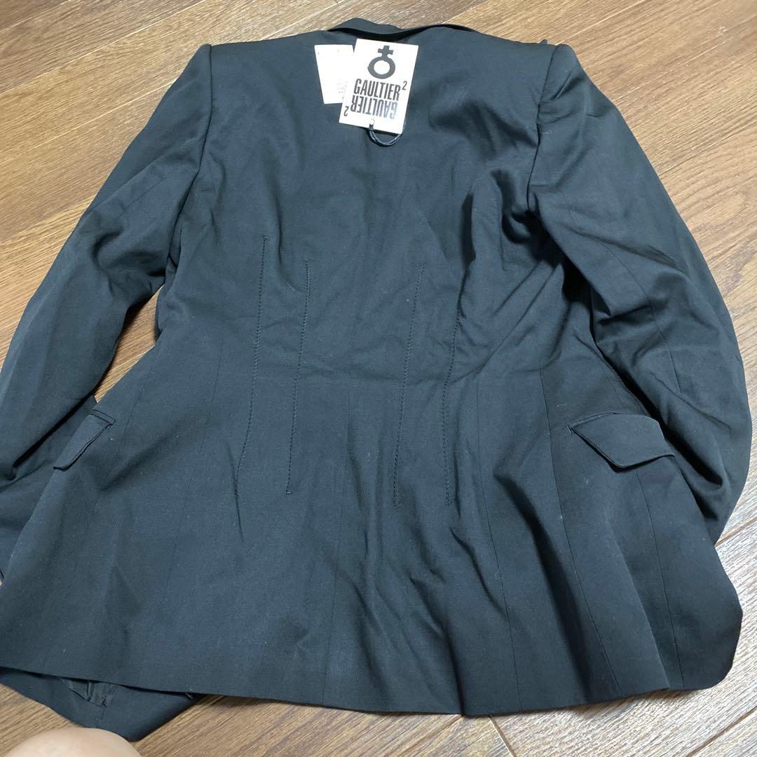 GAULTIER ブラック テーラードジャケット 52