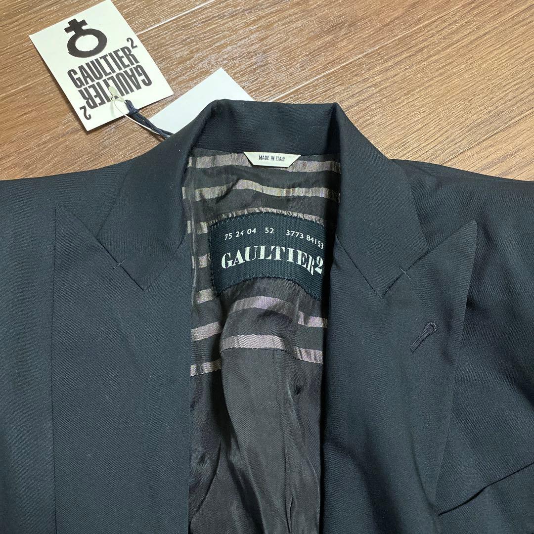 GAULTIER ブラック テーラードジャケット 52
