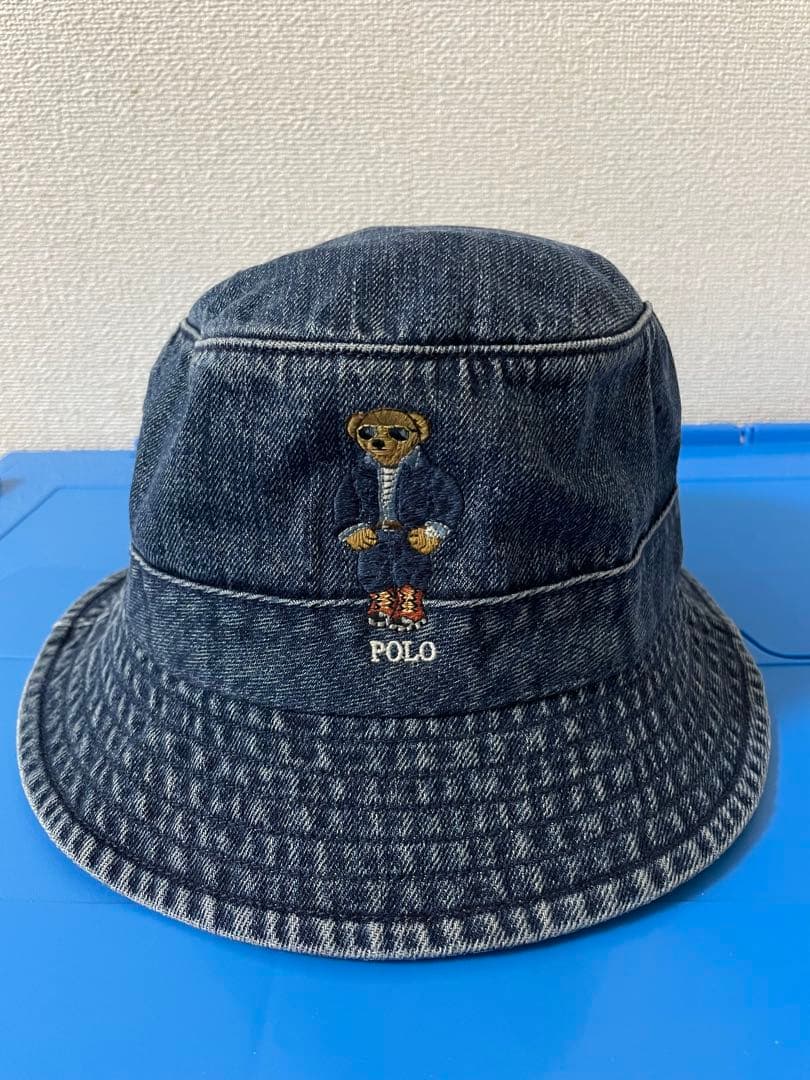 美品　POLO RALPH LAUREN デニム　ハット　ポロベアー