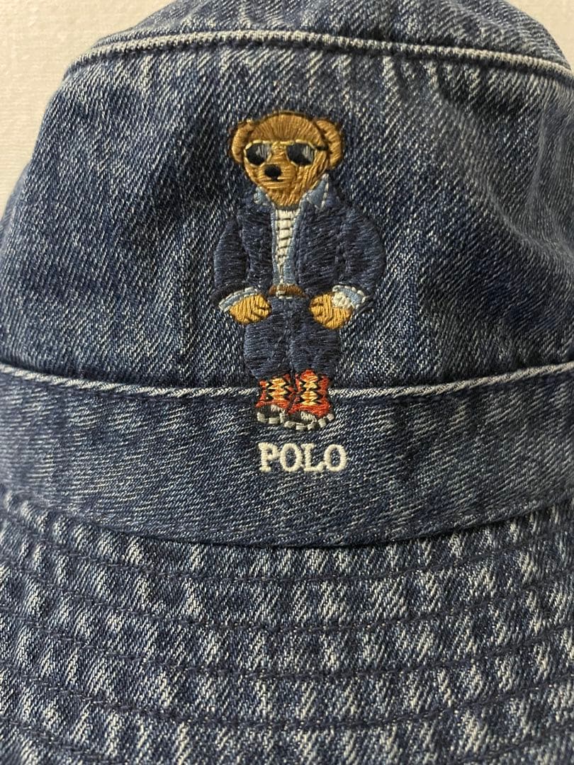 美品　POLO RALPH LAUREN デニム　ハット　ポロベアー