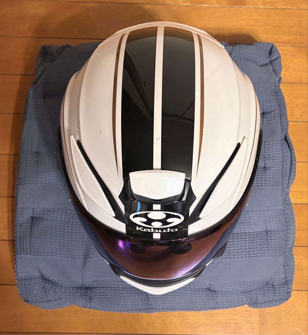 Kabuto Shuma NOVA パールホワイトブラック ブルーミラーシールド