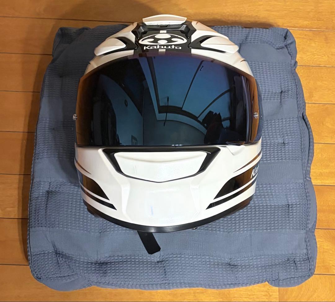 Kabuto Shuma NOVA パールホワイトブラック ブルーミラーシールド