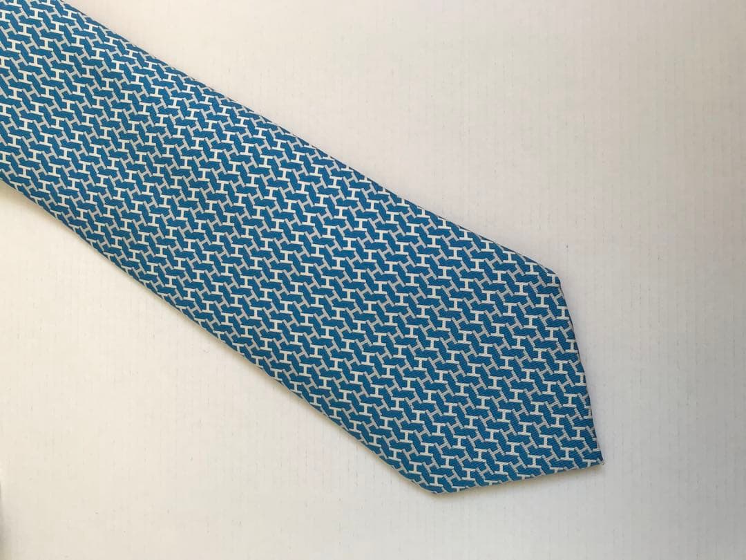 エルメス　ネクタイ ライトブルー