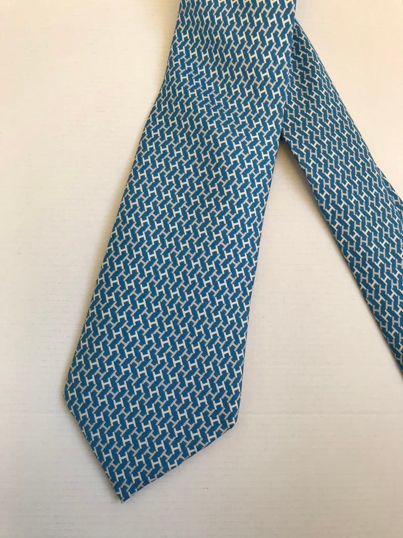 エルメス　ネクタイ ライトブルー