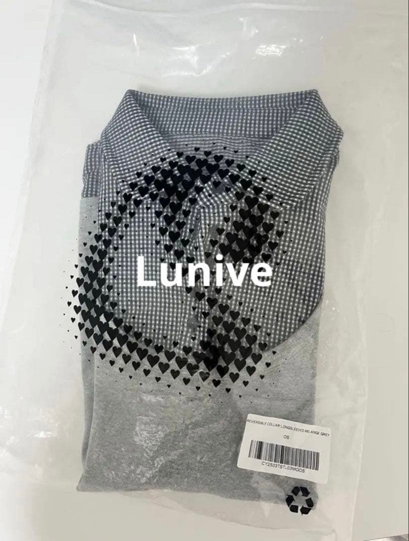 COYSEIO パッチワークチェック柄ポロシャツ風レイヤードシャツ