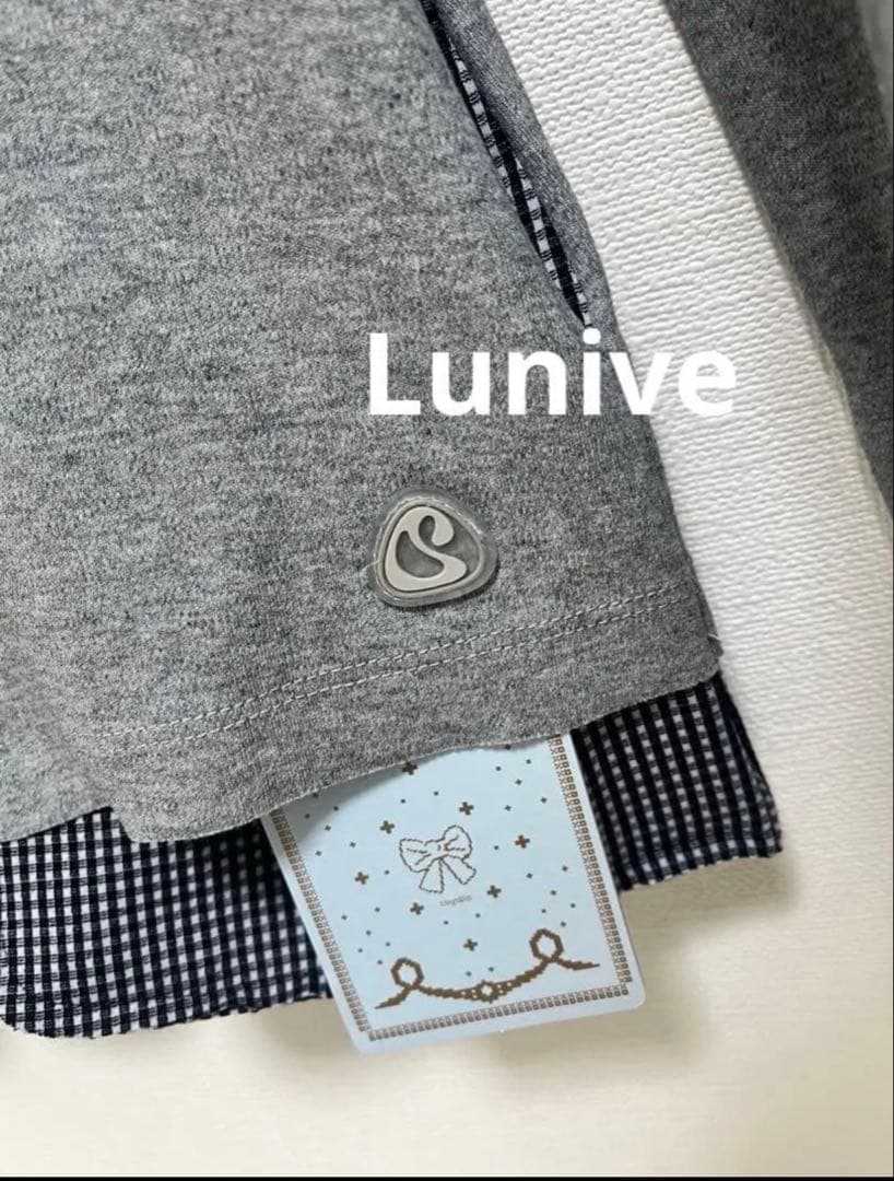 COYSEIO パッチワークチェック柄ポロシャツ風レイヤードシャツ