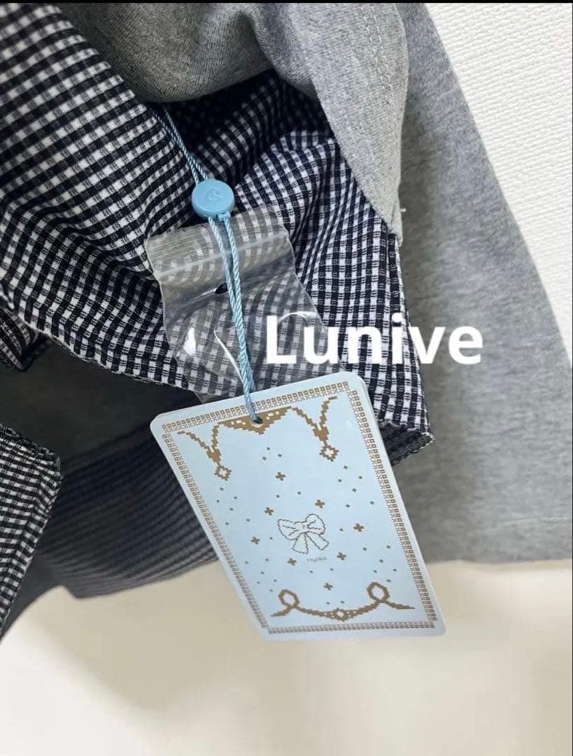 COYSEIO パッチワークチェック柄ポロシャツ風レイヤードシャツ